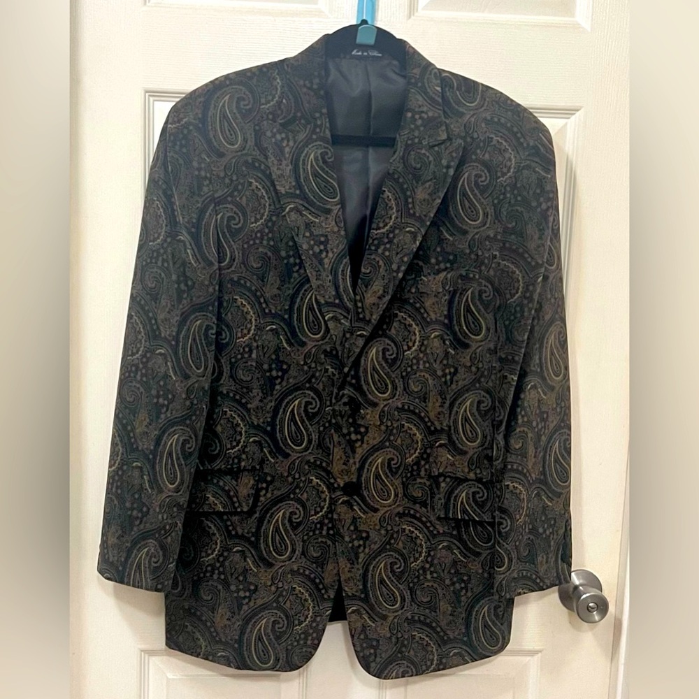 Vintage Bachrach Velvet Suit jacket 100% Cotton Size 42 R